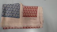 CS652/2024 RED/BLUE SILK SCARF BRAND FERRAGAMO